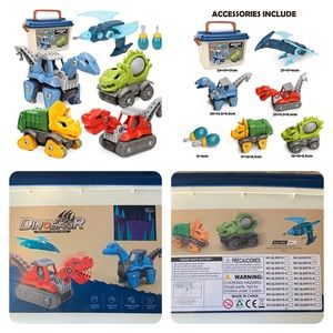 Take Apart Construction Toys Truck Set Transforming Dino Truck STEM Dinosaur Toy